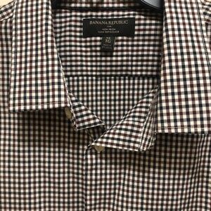 Banana Republic men’s XL shirt check cotton long sleeve button front